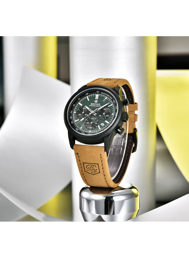 Watches for Men Luxury Quartz Water Resistant Watch Men's Chronograph Genuine
