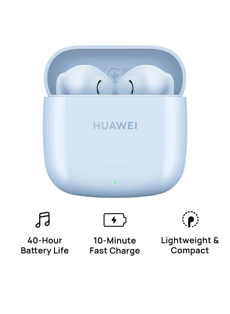 FreeBuds SE 2 In-ear Earphones, True Wireless Earbuds, 40-Hour Battery Life, 3 Hours of Music Playback on a 10-Minute Charge, Compact and Comfortable Isle Blue