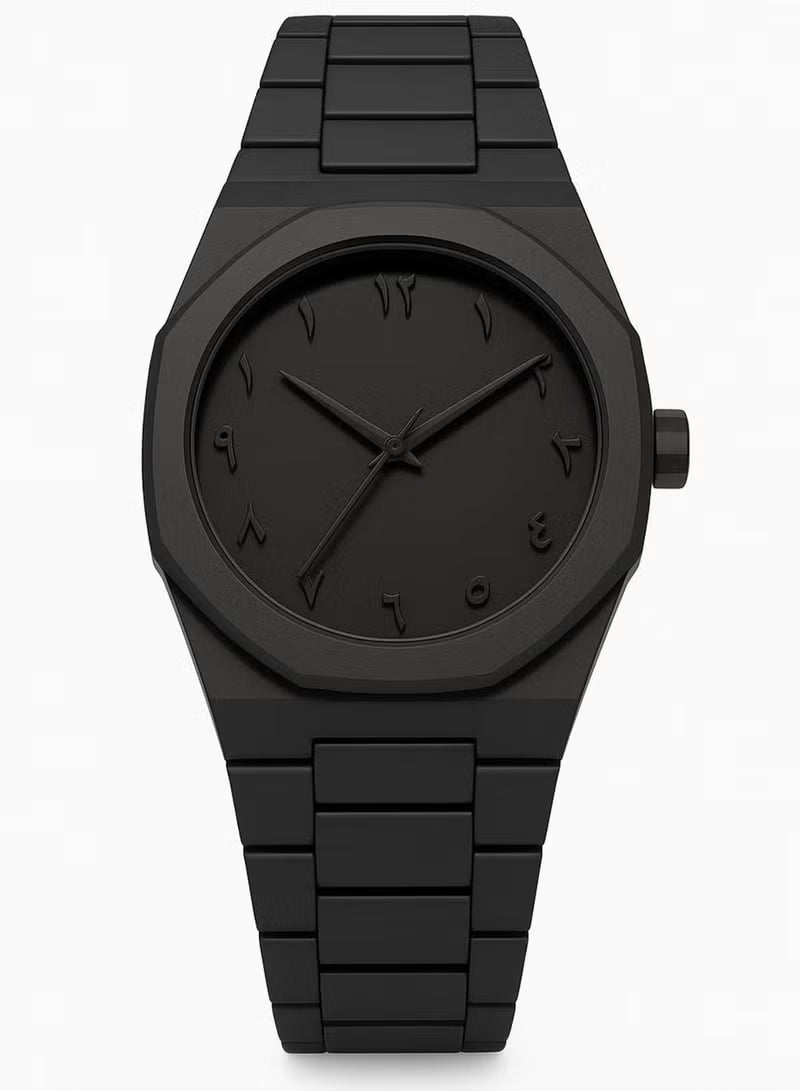 Aura Men's Watch with Arabic Numerals Matte Black Minimalist Analog Watch Trending Wrist watch Black