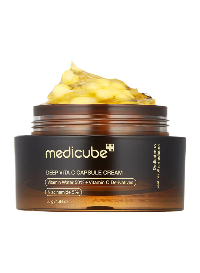 Deep Vitamin C Golden Capsule Face Moisturizer - Liposome Capsules For Wrinkles, Skin Radiance - Transparent Gel For Glow Hydration - Korean Skin Care 1.94