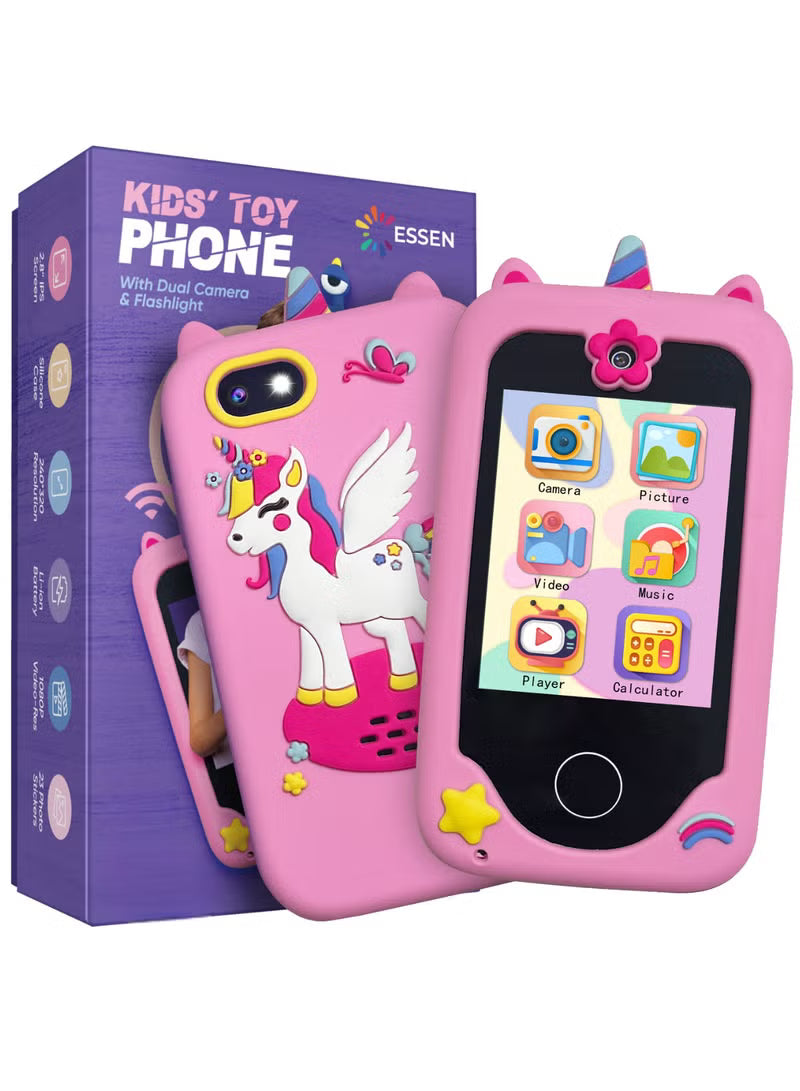 Kids Smart Phone Toys for Girls Ages 3-8 Toddler Play Travel Toys with Dual Camera Educational Learning Games Puzzles MP3 Music Player Birthday Gifts for Kids Girls 3 4 5 6 7 8 Year Old