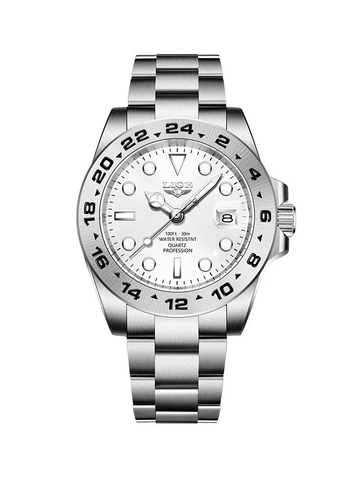 Men's Metal Strap Date Display Watches Business Classic Waterproof Luxury Wristwatches for Men
