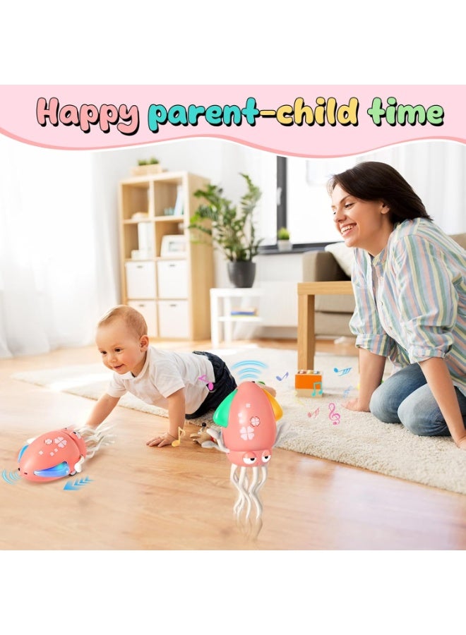 Dancing Octopus Baby Toy - Electric Crawling Belly Toy with USB Rechargeable Magic Dance and Music Squid, Perfect Birthday Gift for Toddlers and Young Children (Boys & Girls)